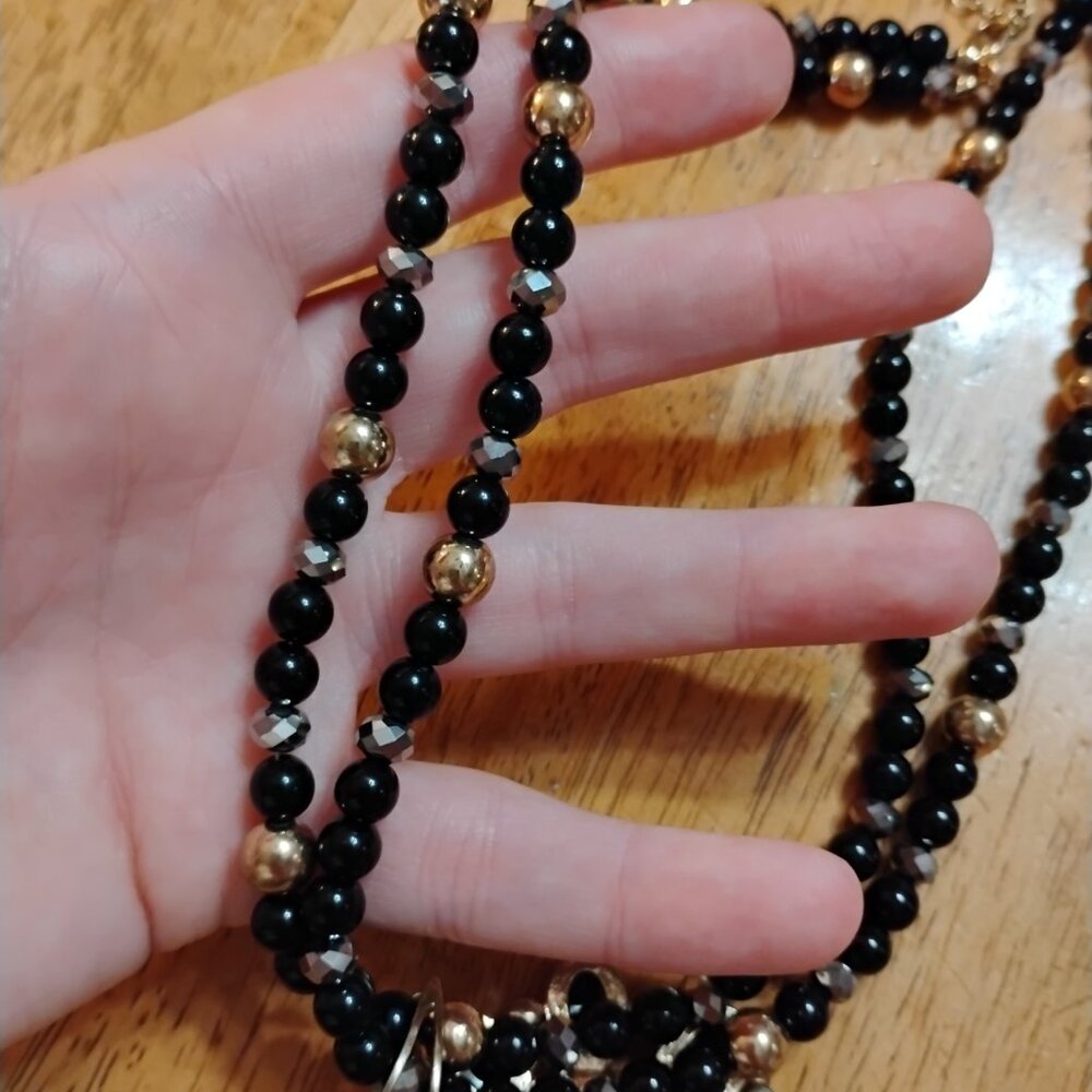 Unique Black Statement Necklace - image 4